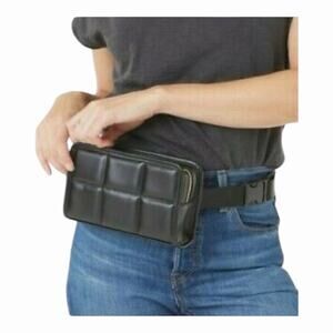Amanda Uprichard Black Quilted Faux Leather Belt Bag NWT Lightweight Trendy Chic